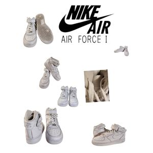 NIKE AIR FORCE 1 WHITE HIGH LE BIG KIDS SIZE 7Y, WOMENS SIZE 8.5